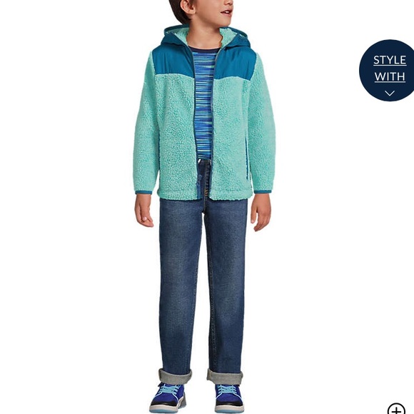 NWT Lands End Kids Sherpa Fleece Hooded Jacket size small - Picture 5 of 10